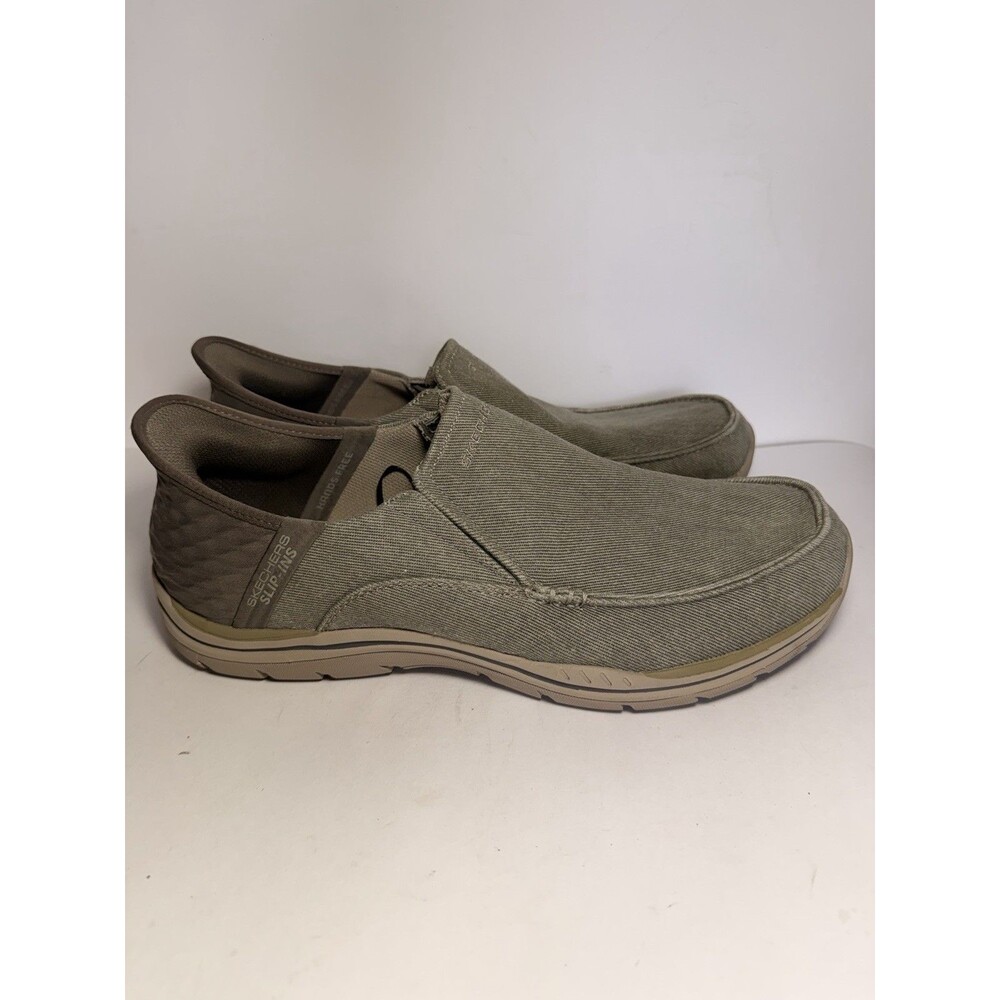 Skechers Slip-ins Relaxed Fit: Expected - Cayson Khaki Men's Size 12 Extra Wide